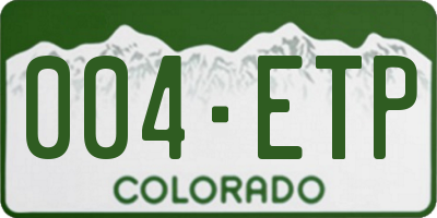 CO license plate 004ETP
