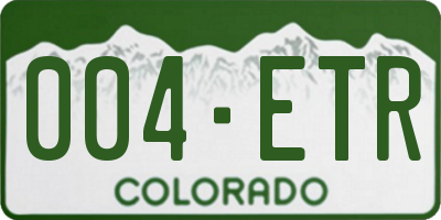 CO license plate 004ETR