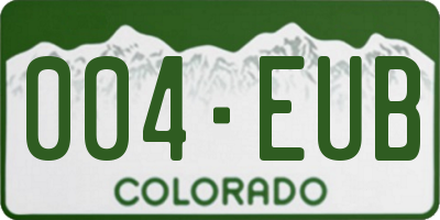 CO license plate 004EUB
