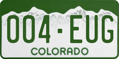CO license plate 004EUG