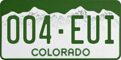 CO license plate 004EUI