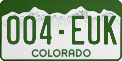 CO license plate 004EUK