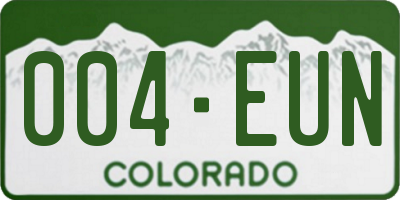 CO license plate 004EUN