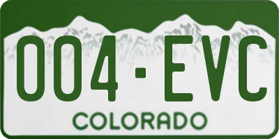 CO license plate 004EVC