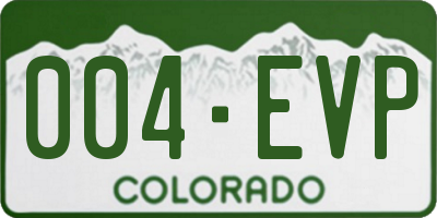 CO license plate 004EVP