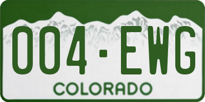 CO license plate 004EWG