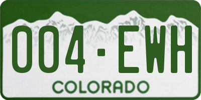 CO license plate 004EWH