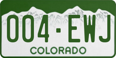 CO license plate 004EWJ