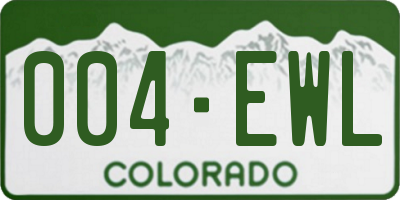 CO license plate 004EWL