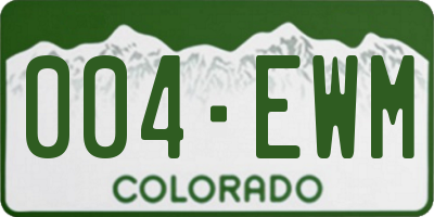 CO license plate 004EWM