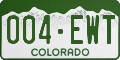 CO license plate 004EWT