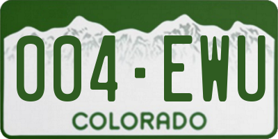 CO license plate 004EWU