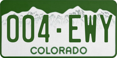 CO license plate 004EWY