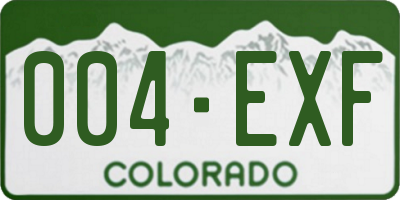 CO license plate 004EXF