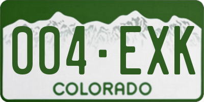 CO license plate 004EXK