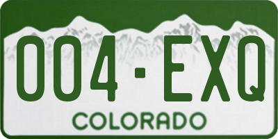 CO license plate 004EXQ