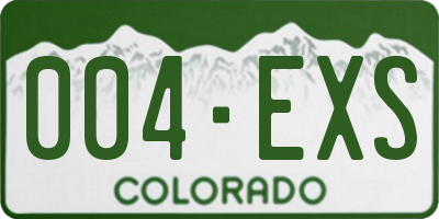 CO license plate 004EXS