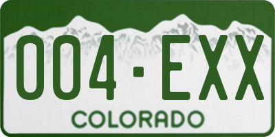 CO license plate 004EXX