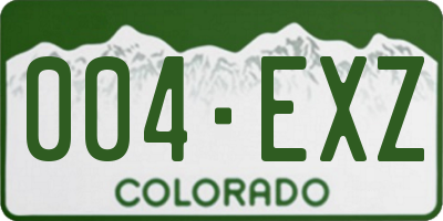 CO license plate 004EXZ