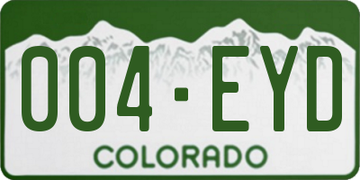 CO license plate 004EYD