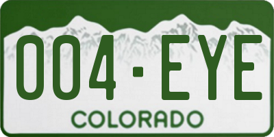 CO license plate 004EYE