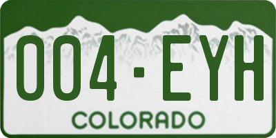 CO license plate 004EYH