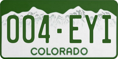 CO license plate 004EYI