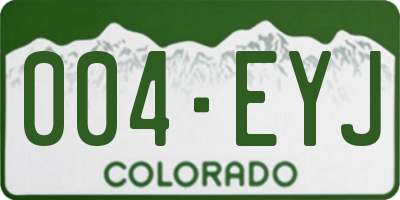 CO license plate 004EYJ