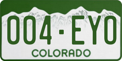 CO license plate 004EYO