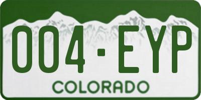 CO license plate 004EYP