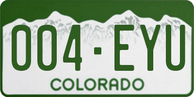 CO license plate 004EYU