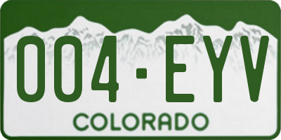 CO license plate 004EYV