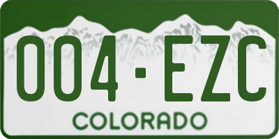 CO license plate 004EZC