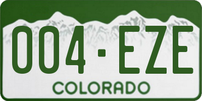 CO license plate 004EZE