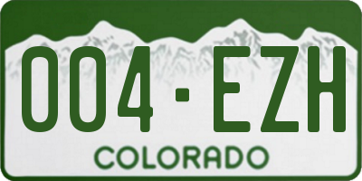 CO license plate 004EZH