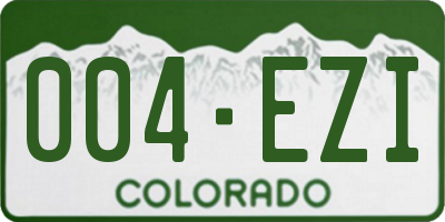 CO license plate 004EZI