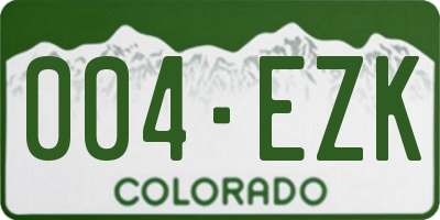 CO license plate 004EZK