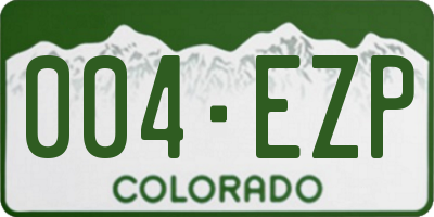 CO license plate 004EZP