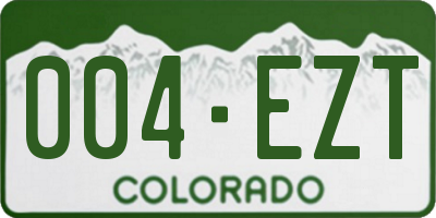 CO license plate 004EZT