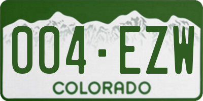 CO license plate 004EZW