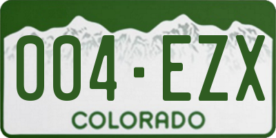 CO license plate 004EZX