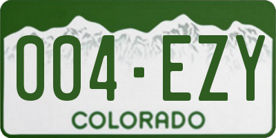 CO license plate 004EZY