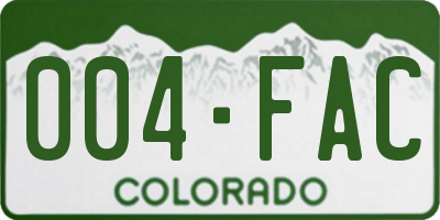 CO license plate 004FAC