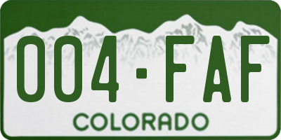 CO license plate 004FAF