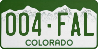 CO license plate 004FAL