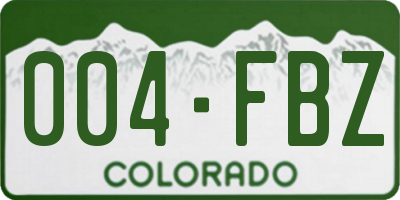 CO license plate 004FBZ