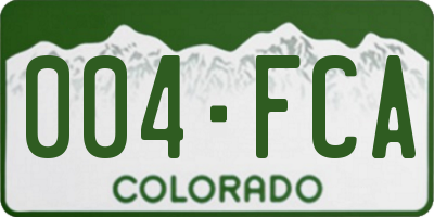 CO license plate 004FCA