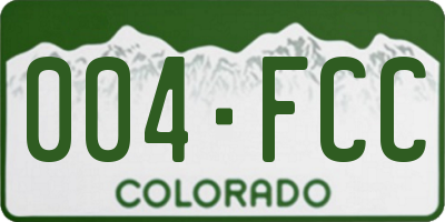 CO license plate 004FCC