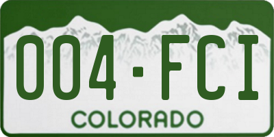 CO license plate 004FCI