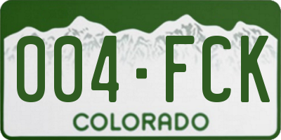 CO license plate 004FCK